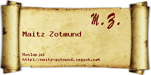 Maitz Zotmund névjegykártya
